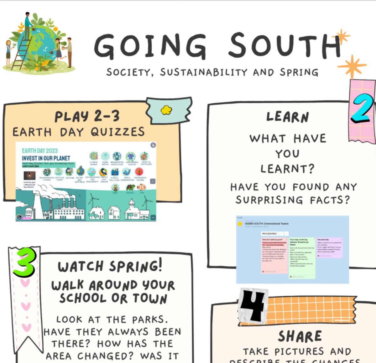 🧭 #eTwCompass Going South in the eTwinning project 🧭 with <a href="/kkasiw/">Katarzyna Siwczak</a>
<a href="/aranza_itu/">Arantza Iturrioz</a> <a href="/AlenaJandlova/">Alena Jandlova</a> <a href="/athzafei11/">athzafei</a> <a href="/ritaneves2022/">Rita Neves</a> <a href="/stefania_sas/">Stefania</a> @katilorincz1 #EarthDay2023 
<a href="/eusketwinning/">eusketwinning</a>