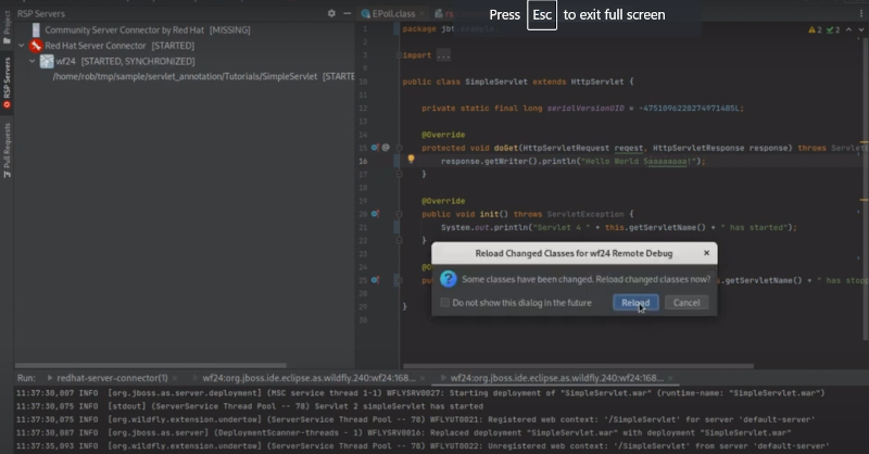 reza_rahman's tweet photo. There is now a Server Connector for IntelliJ that works with WildFly and JBoss EAP. Cool! https://t.co/WCLYhqp1un https://t.co/Lk9e2sX14N