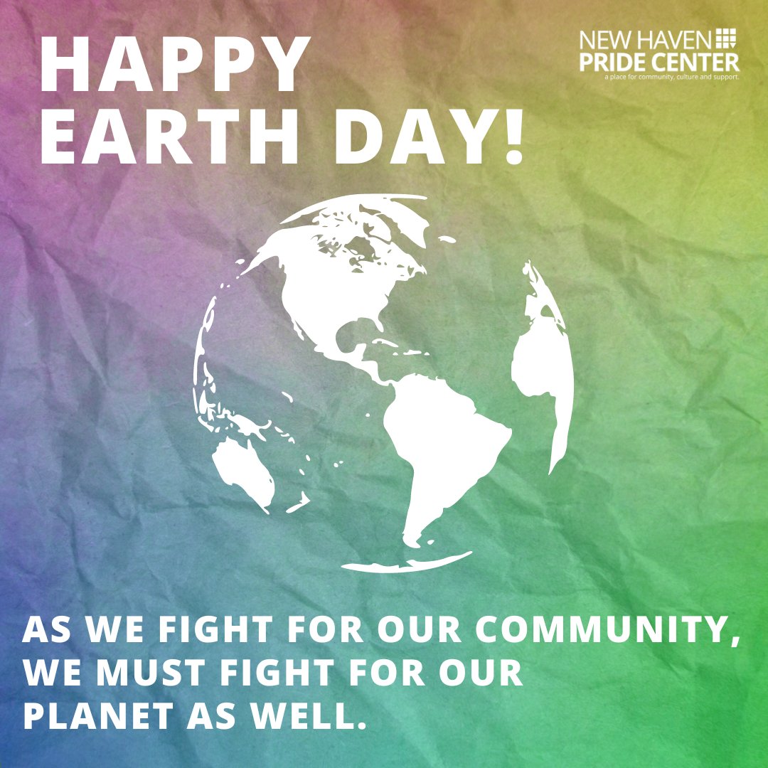 Happy Earth Day! As we continue the fight everyday for our community, and we must do that for our planet as well.
Read more about how you can help combat climate change: tinyurl.com/yzzzd34w

#earthday #actnow #stopclimatechange #stopglobalwarming #lgbtq #newhavenpridecenter