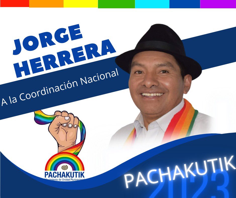 CChumpi's tweet photo. Este 29 de abril mi total apoyo será para el compañero #JorgeHerrera a la Coordinación Nacional del glorioso 🌈#Pachakutik. 

El triunfo de la Lista C se aproxima. 

#CelestinoChumpi 
#ApoyaAJorgeHerrera
#VotaListaC https://t.co/InUDEHWvRp