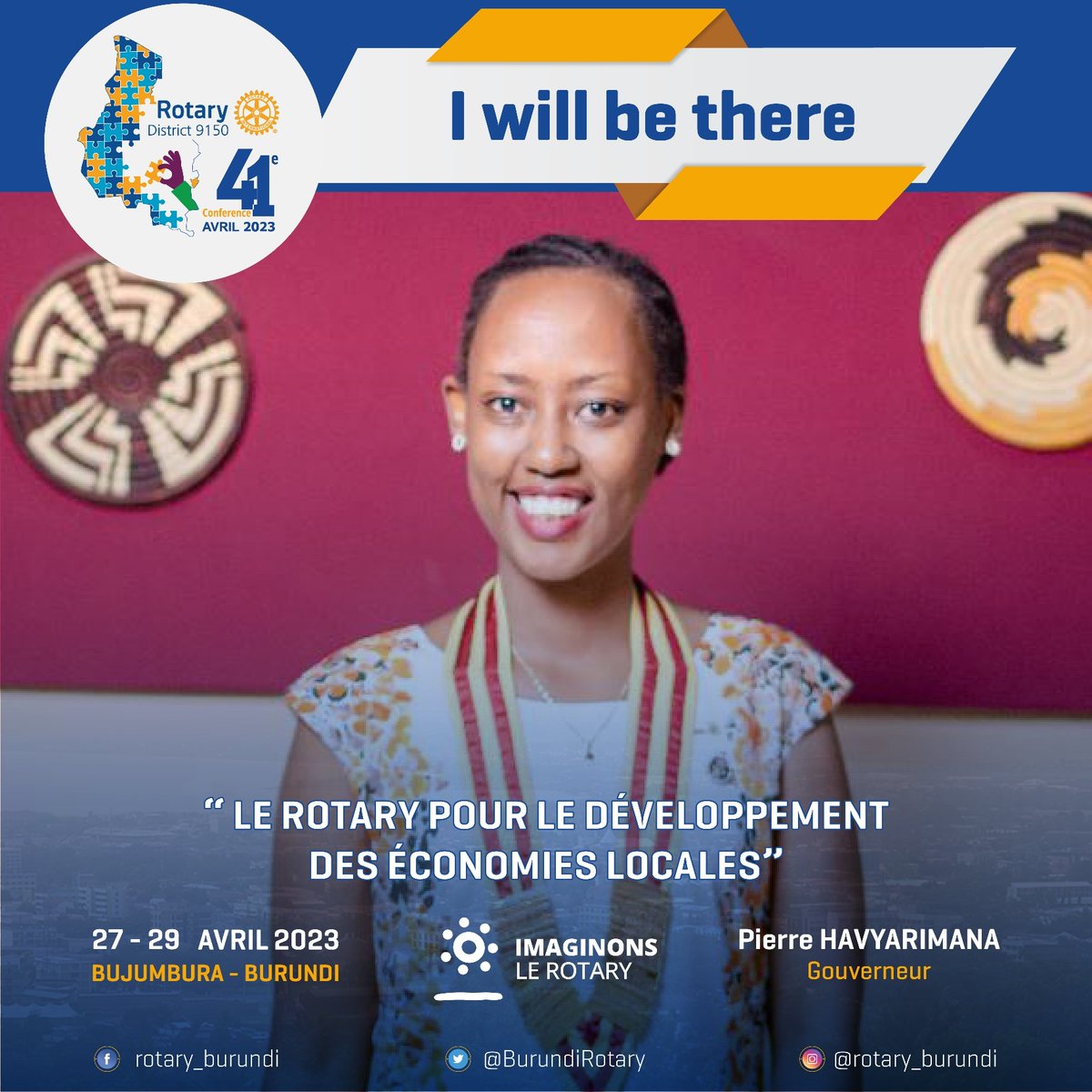 Amie RRD Sandrine sera là ! 💃🏾🕺🏾🥳

#i_will_be_there
#41è_CDD_Bujumbura
#Rotaryinternational
#District9150
#Rotaryburundi
#Rotaractburundi
#Imaginonslerotary