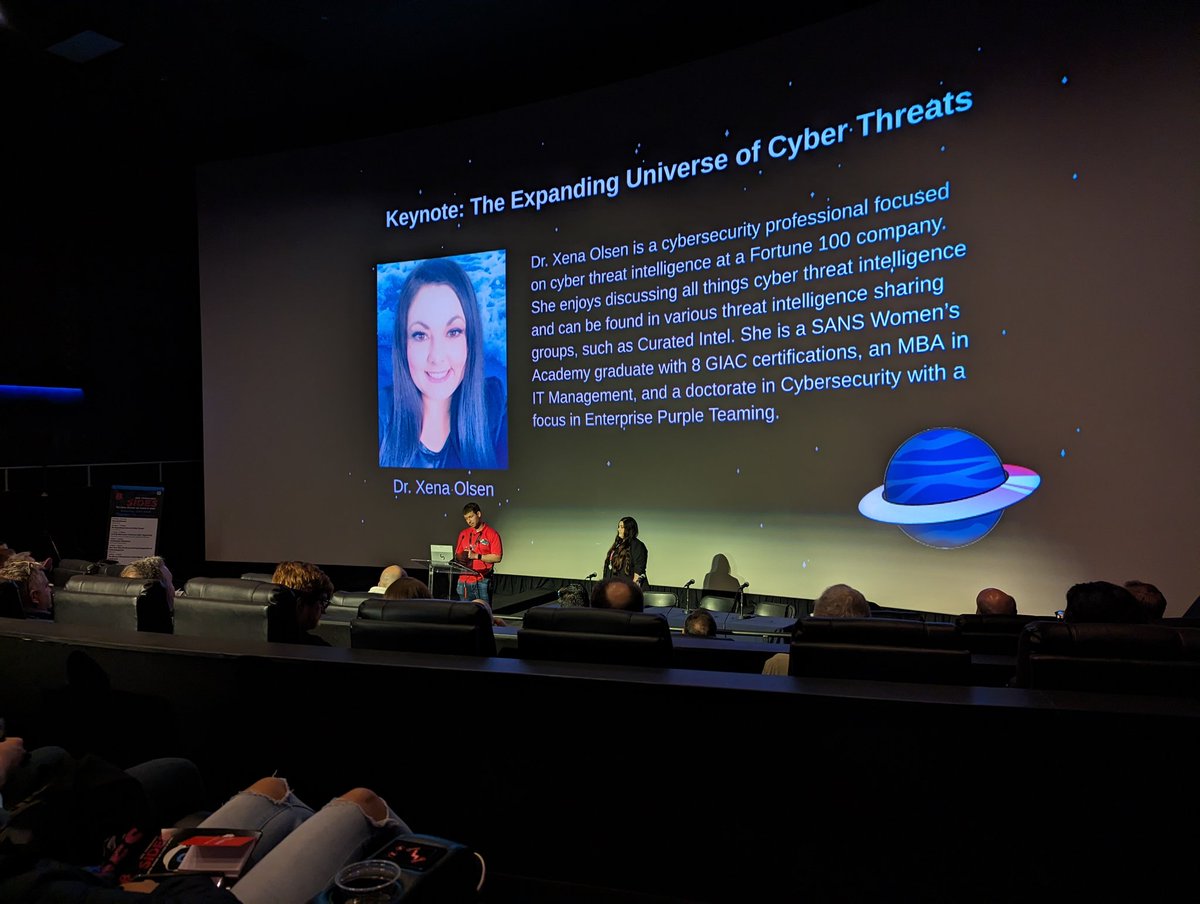 BSidesSF's tweet photo. Keynote with @Ch33r10 has launched! 🚀👩‍🚀

#bsidessf2023 #infosec #cybersecurity https://t.co/GXtRNpn8z3