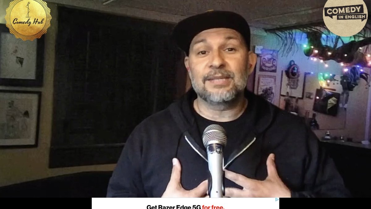 comedynenglish's tweet photo. Prev @kocomedy Virtual Shows:
@themikemaxwell's "lunch"
@UriahsFire's "town"
@michaelmagid's "knees"
Next Zoom Show Sun 4/23 10am Pacific/1pm Eastern/6pm UK w/ @DesireeLisa1983 @FunkySamMedina
FREE! (Donations Suggested) - https://t.co/qOE6nlANbF
#zoomshows #Comedyinenglish https://t.co/ExdqNs3v3j