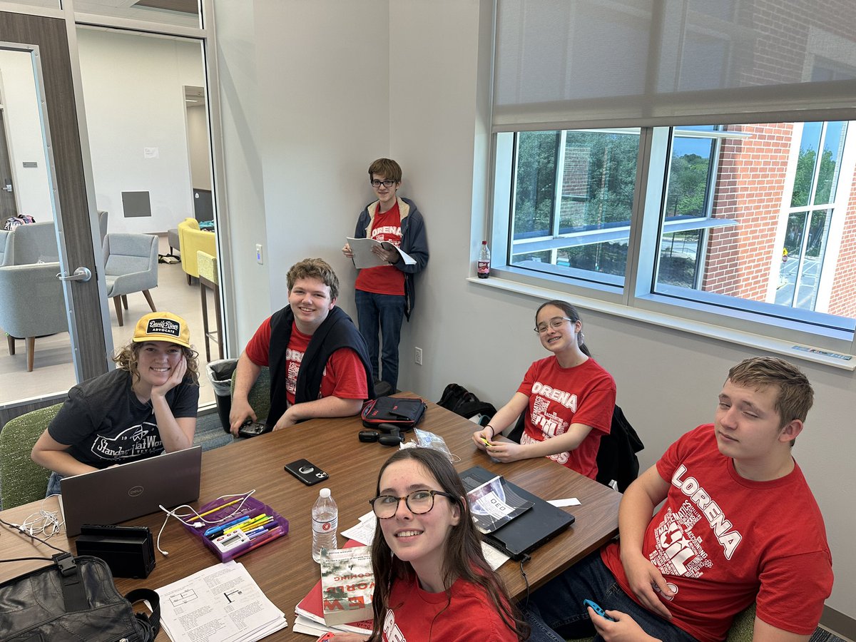 TexasCSTeacher's tweet photo. Some of the UIL Regionals students studying hard…. (There is a reason you can’t see the Mario game, I mean the monitor. ;) ) Good luck Lorena students!!! @LorenaISD @LHS_Leopards https://t.co/6tij26Wb3j