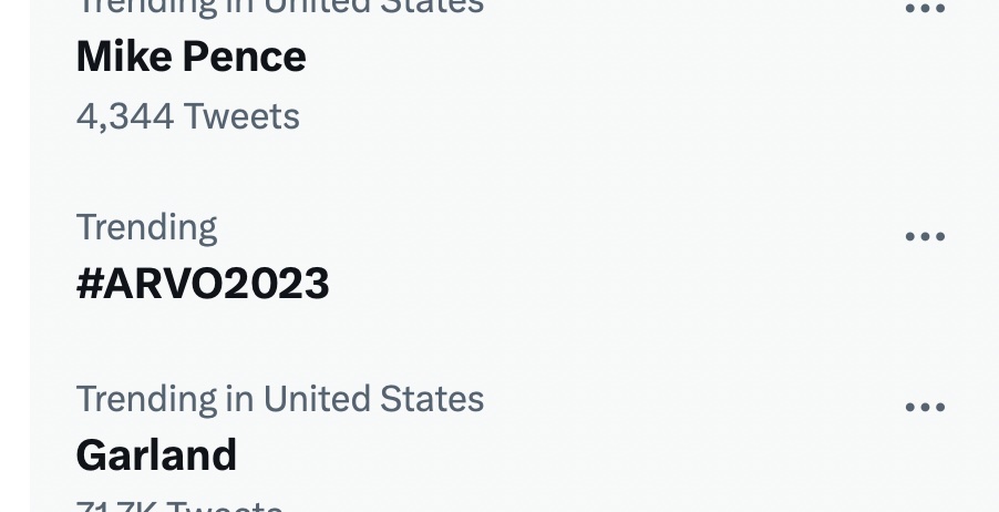 Hey #arvo2023 is trending! Great work fellow ARVOIDS!