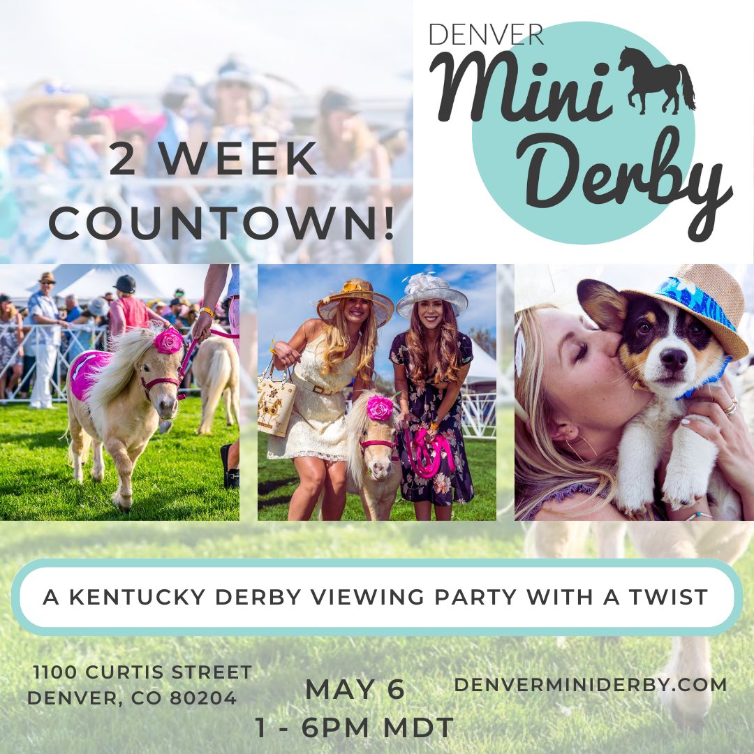 We’re two weeks away from the 2023 #DenverMiniDerby happening May 6th at Auraria Campus - 1100 Curtis Street in Denver from 1 pm - 6 pm MDT. Tickets available at denverminiderby.com #miniderby #denver #denverco #corgis