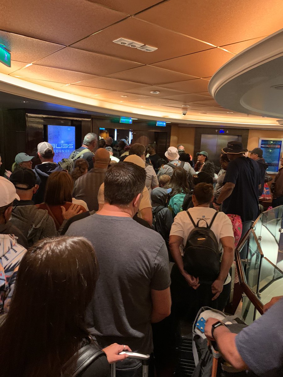 Jaygross53's tweet photo. #norwegiancruiseline
Absolutely the worst experience debarking the Norwegian Epic today, April 22. Seems the crew did not care and said to write to Norwegian. Interesting when you think they work for the company. Way to ruin a vacation. Three hours of this debacle. https://t.co/MhkgRb8Wpv