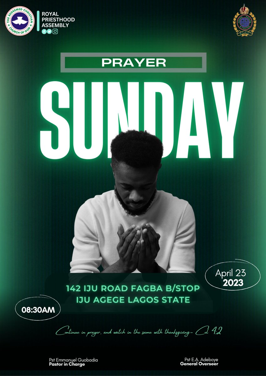 rccg_rpassembly's tweet photo. Join us tomorrowfor a special time of prayer and worship as we come together as a family to seek God's presence and blessings. See you there! 🙏🏼✨ #ChurchPrayerSunday #CommunityWorship #SeekingGodsPresence #RCCG #RCCGYAYA https://t.co/BXbv1Gu1c0