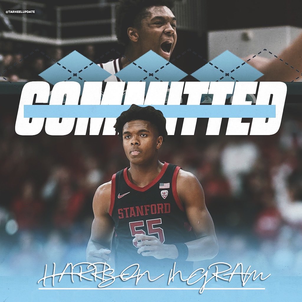 BREAKING: #UNC lands a commitment from Stanford transfer Harrison Ingram! 6’7, Forward, Junior, 11 PPG, 6 RPG, 41% FG, 32% 3PT 5 ⭐️ recruit in the class of 2021
