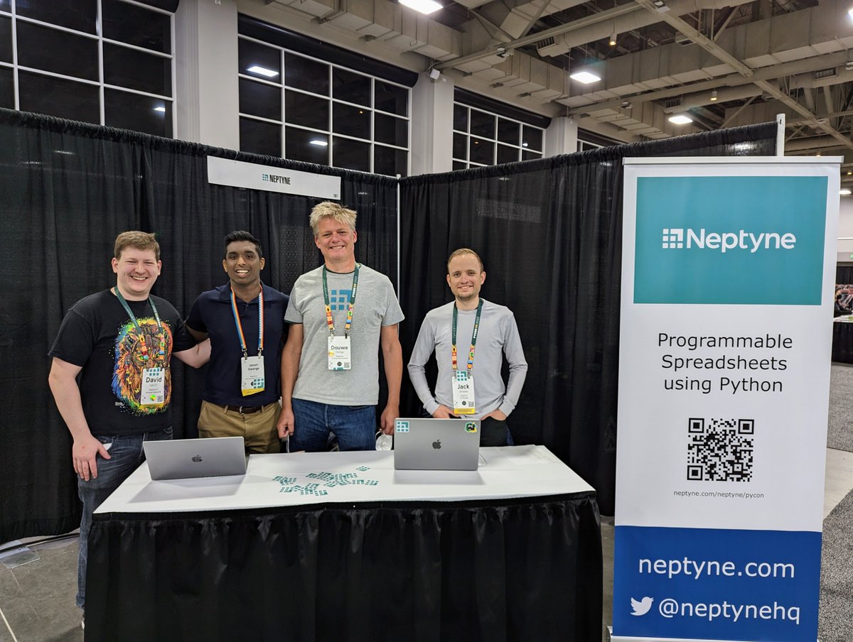NeptyneHQ's tweet photo. We're at @pycon ! Come on drop by and see us on Startup Row https://t.co/rIU2qd3rGD