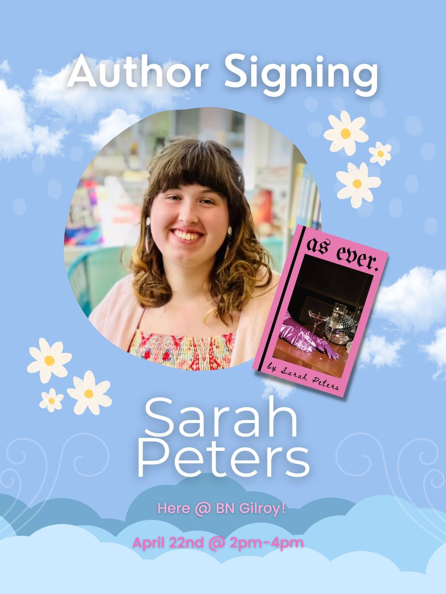 bngilroy's tweet photo. Please join us today April 22nd from 2pm-4pm in welcoming local author Sarah Peters to our store! Come say hello and grab a signed copy of Sarah’s new romantic comedy book “As Ever”! ❤️📖 @authorsarah.peters 
.
.
.
 #authorsigning #authorevent #localauthor #booktok #romcom https://t.co/O12b9y8hVs