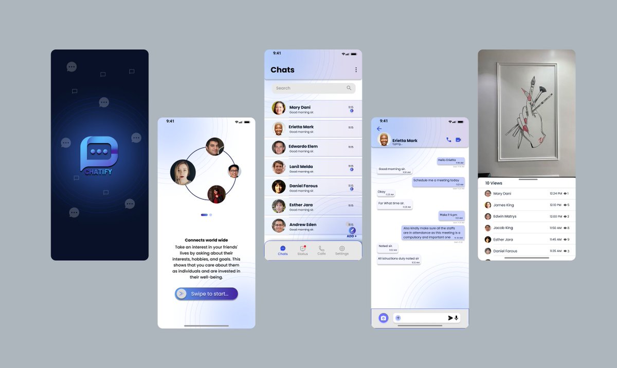 estyrayor's tweet photo. This is second week of bootcamp with @NgSidehustle. As second week project, we will ask to design direct messaging app.
My team and I came up with chatiy.
Chatify is a Direct Messaging App for connecting with friends and family, acquaintances. https://t.co/uFEXydlFTB