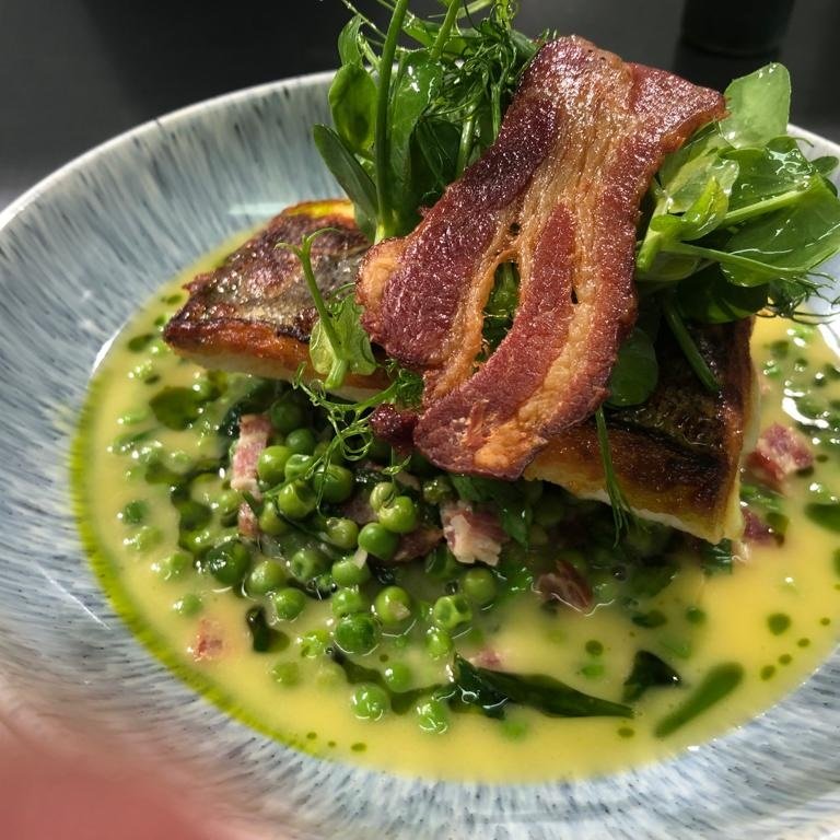 Pan Fried Hake, Peas a la Francis 😋