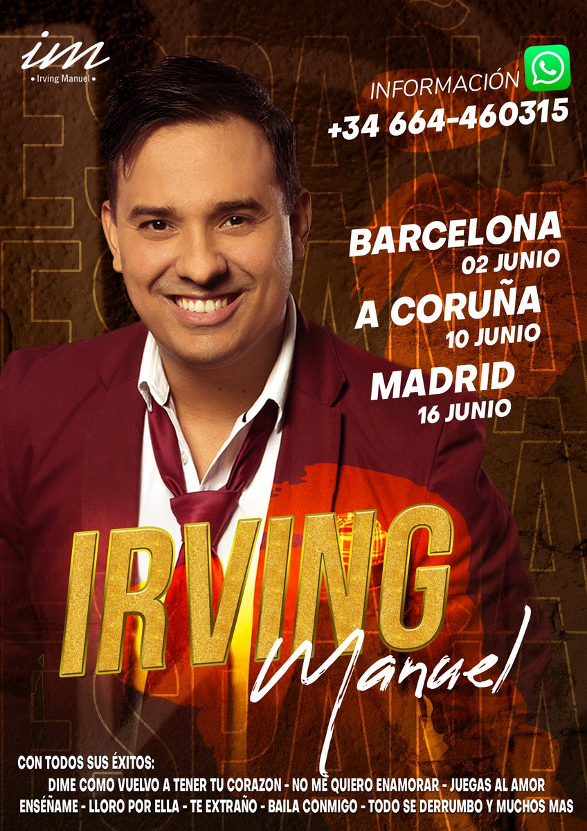 IrvingManuel's tweet photo. Mi gente de España, nos vemos en Junio #LDIM https://t.co/6198ygX8UK