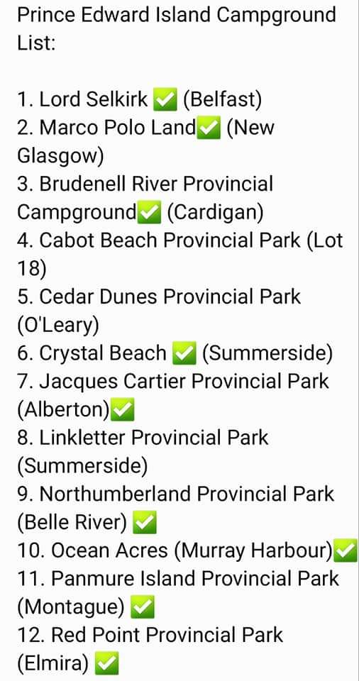 CampgroundsPEI's tweet photo. Check out this list of #PEICampgrounds https://t.co/02piSDFCeg