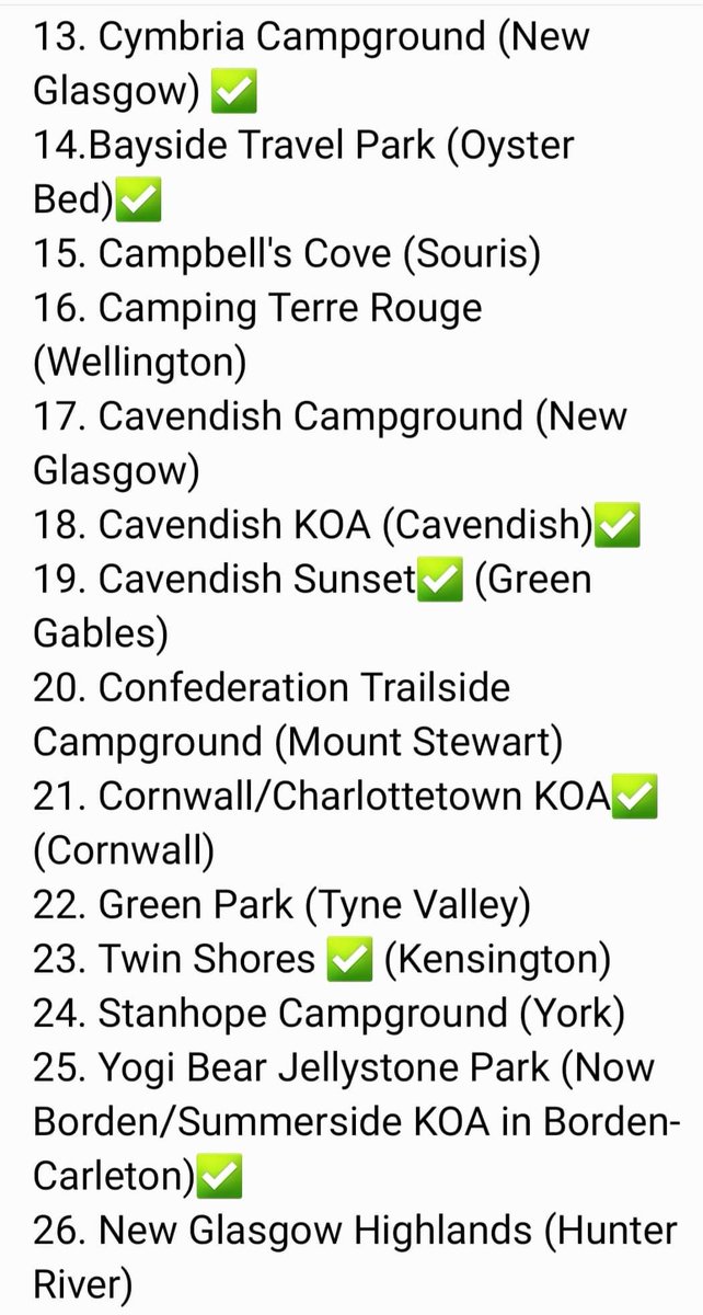 CampgroundsPEI's tweet photo. Check out this list of #PEICampgrounds https://t.co/02piSDFCeg