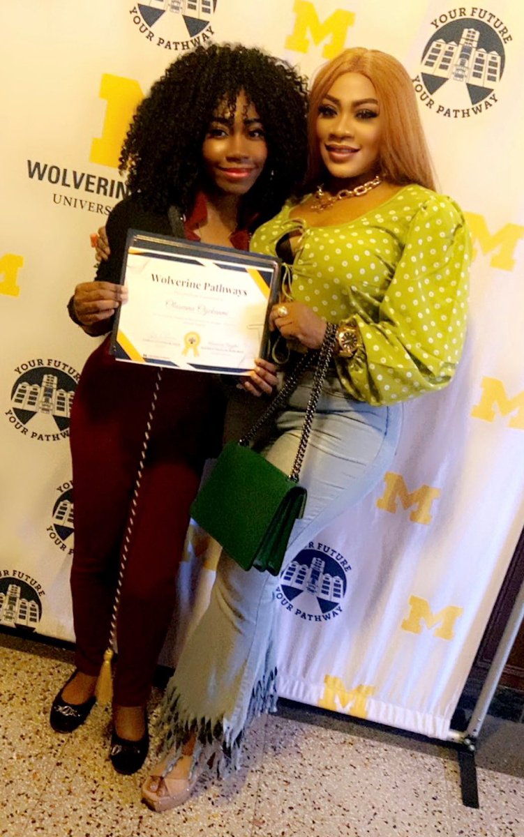 Glamore's tweet photo. At University of Michigan yesterday. About eight years with University of Michigan Wolverine Pathways and still counting to the glory of God. Thank you Wolverine Pathways. It’s been God all the way. ❤️

💥Proud Mummy. Blood of Jesus covering. 🙏 https://t.co/GItsZyExy6