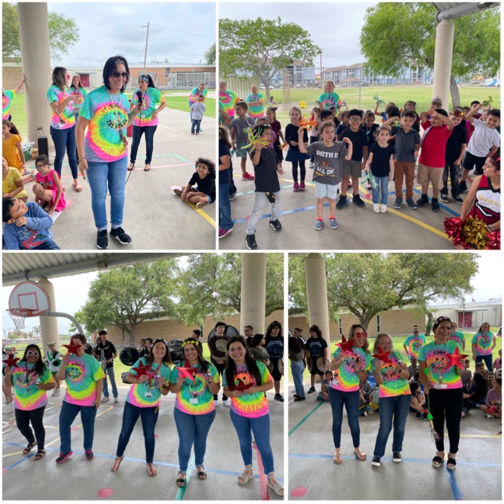 WeldonSmithRR's tweet photo. We had an AMAZING &amp; GROOVY STAAR Pep Rally! Our 3-5 students are ready to Rock the STAAR test! Special thanks to the King HS Drumline, Royalettes, &amp; Cheerleaders for supporting our Roadrunners! 🤩#RocktheSTAAR https://t.co/B8pW4xpsgW