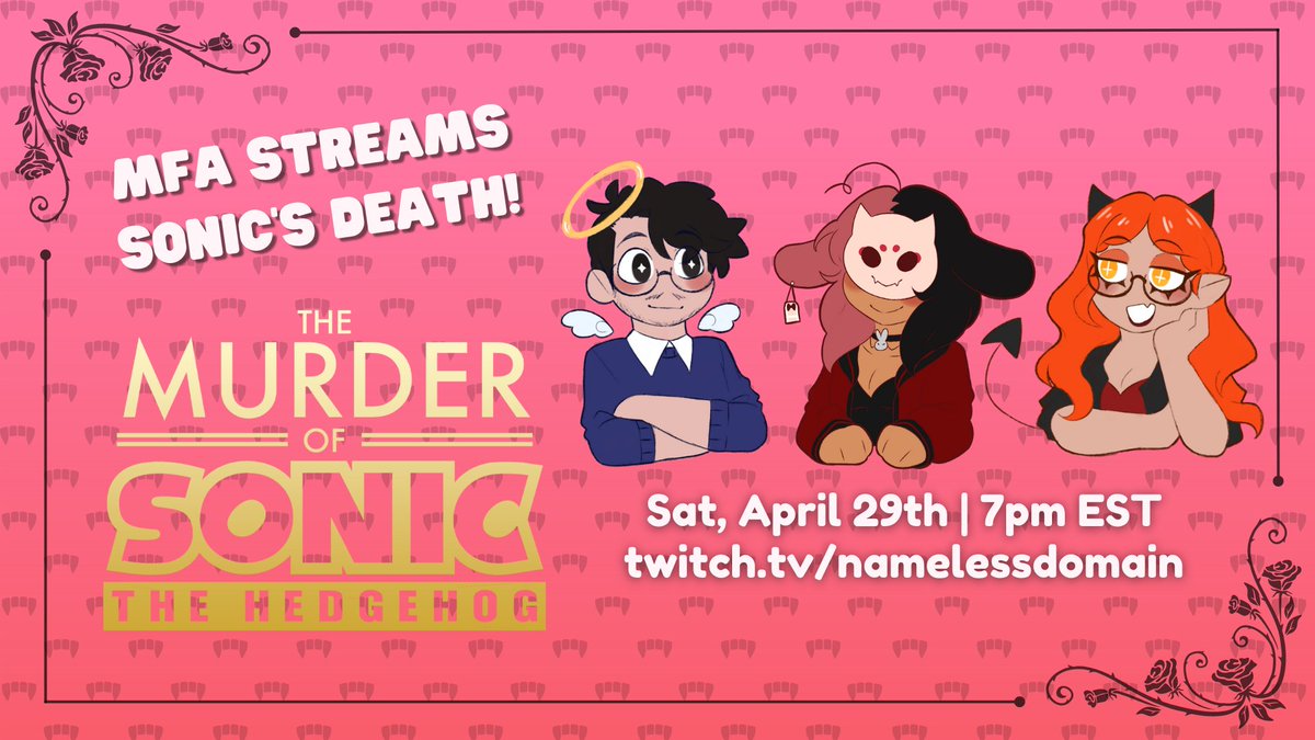 AN UNEXPECTED DEATH IN THE FAMILY... The MFA family. The Murder of Sonic the Hedgehog, next Saturday, WHY NOT! April 29th, 7 PM ET.

With <a href="/ribbysauce/">ribbayyy 🐸👑</a> :)