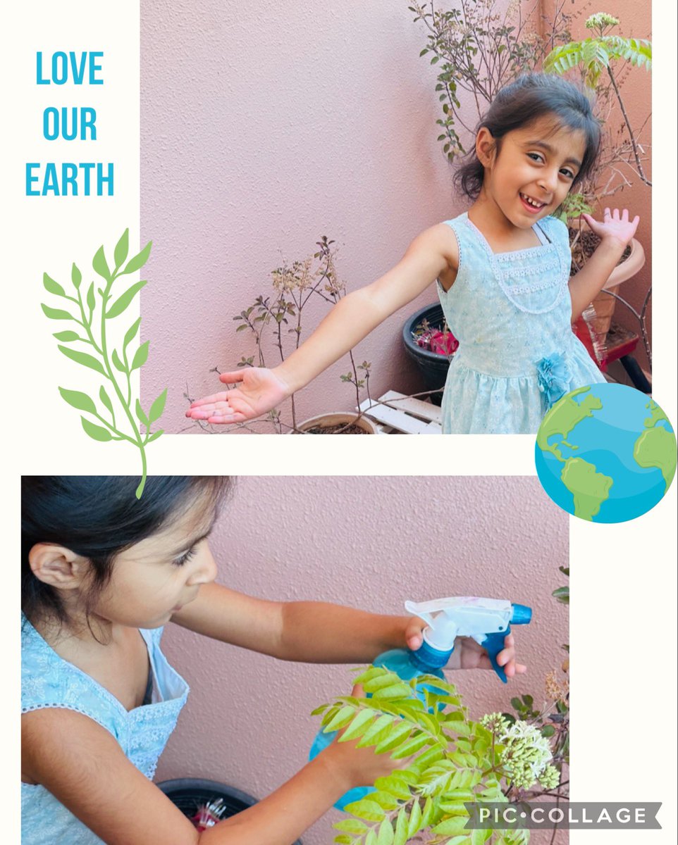 AShivanipun's tweet photo. Happy Earth Day 🌎 
I’ll be a defender of my beautiful planet by taking care of plants—- Yashvi Anand, Kg1-G
# Challenge 2 @ home
@gemsnms_alkhail 
@Fatima_Martin 
@MichelleVerghe1 
@_GokulaSajeev https://t.co/mNGhOTTXHc