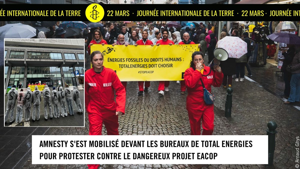 Amnesty Belgique FR ✊ (@amnestybe) on Twitter photo 🚨Mobilisation contre  <a href="/TotalEnergiesBE/">TotalEnergies Belgium</a> et son projet EACOP :
👉1.444km d’oléoduc
👉100.000 👥 déplacées
👉34,3 millions de tonnes de CO2 en + par an
Continuer ce projet c'est armer une bombe écologique et sociale <a href="/TotalEnergies/">TotalEnergies</a>
+ d'infos 👉amnesty.be/criseclimatique
#StopEACOP 🚨Mobilisation contre  <a href="/TotalEnergiesBE/">TotalEnergies Belgium</a> et son projet EACOP :
👉1.444km d’oléoduc
👉100.000 👥 déplacées
👉34,3 millions de tonnes de CO2 en + par an
Continuer ce projet c'est armer une bombe écologique et sociale <a href="/TotalEnergies/">TotalEnergies</a>
+ d'infos 👉amnesty.be/criseclimatique
#StopEACOP