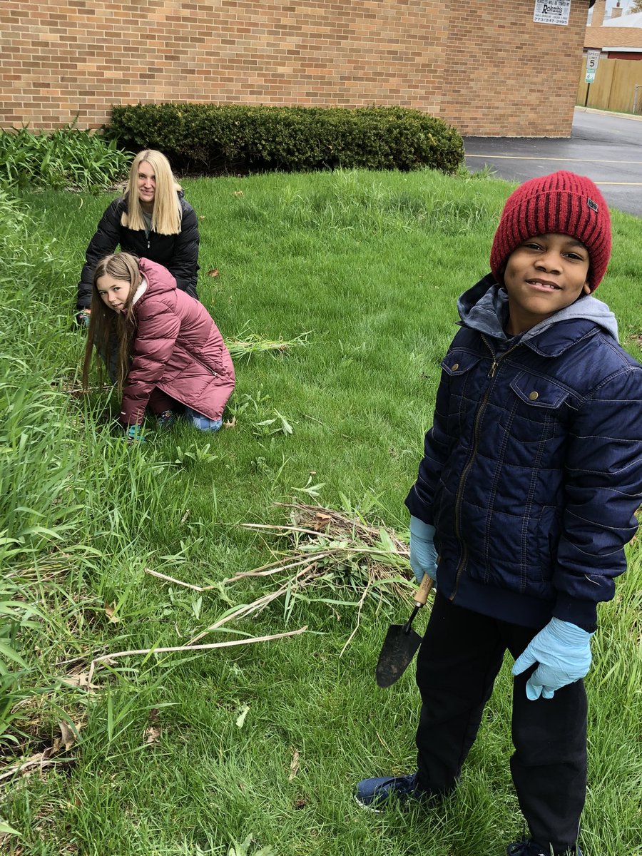 Northwest families and staff had a great time weeding and planting around our school. #EarthDayAwareness #BeEvergreen