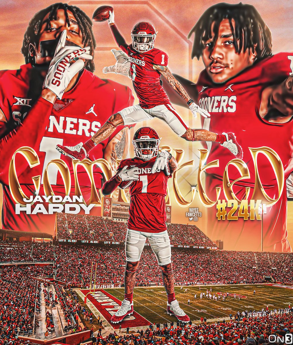 Hayesfawcett3's tweet image. BREAKING: Four-Star Safety Jaydan Hardy tells me he has Committed to Oklahoma!

The 6’0 175 S from Lewisville, TX chose the Sooners over Texas A&amp;amp;M, Tennessee, &amp;amp; others.

“24K all day every day. Golden is a lifestyle.”

on3.com/college/oklaho…