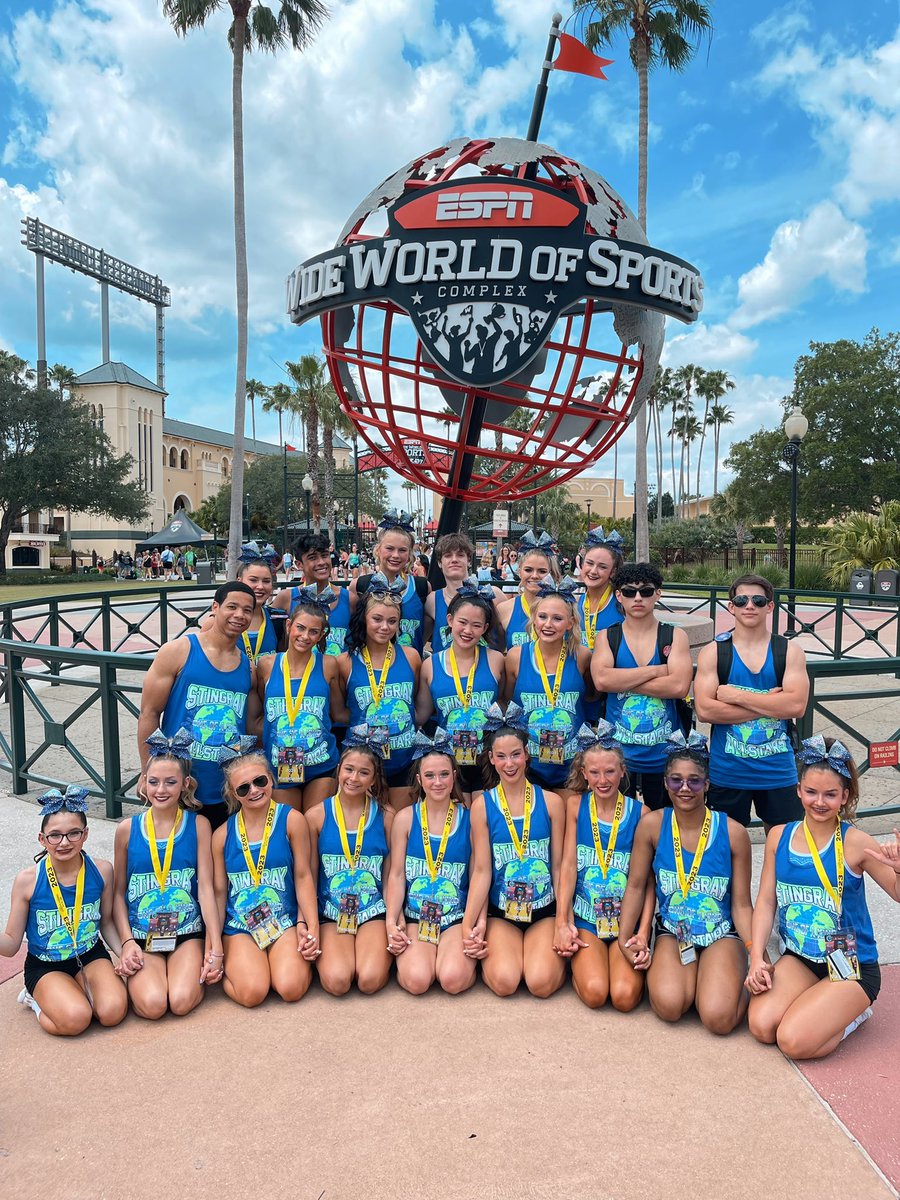 We are ready for a gRAYt Day 1 of the Cheerleading Worlds! 4:59 PM in Arena South! See you there 💟🪩🌎🥳 #PurpleParty #Worlds2023
