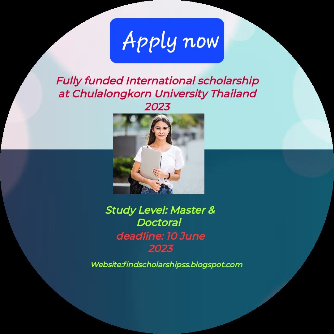 drali4306's tweet photo. Apply now for Master and PhD programs through fully funded Chulalongkorn University Scholarship 2023.
Apply link: https://t.co/mOt4zIJP2n
#fullyfunded #international #Scholarship #LatestScholarship #freestudy #learning #programs #liveabroad #freeliving #university #hostel #PhD https://t.co/0BQ6gEnHSr