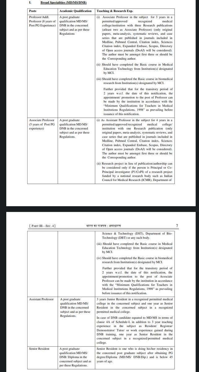 DrMeet_Ghonia's tweet photo. DNB is equivalent to MD/MS in all aspects.

This tweet is for whom who are thinking that one can't do government job after DNB.

For SR & AP, same rules are there for all MD/MS/DNB.

So, don't compromise your branch for degree!

Source : Gazette published by NMC.

PS: If anyone want to discuss pros & cons of DNB then can ask/discuss in comment section.