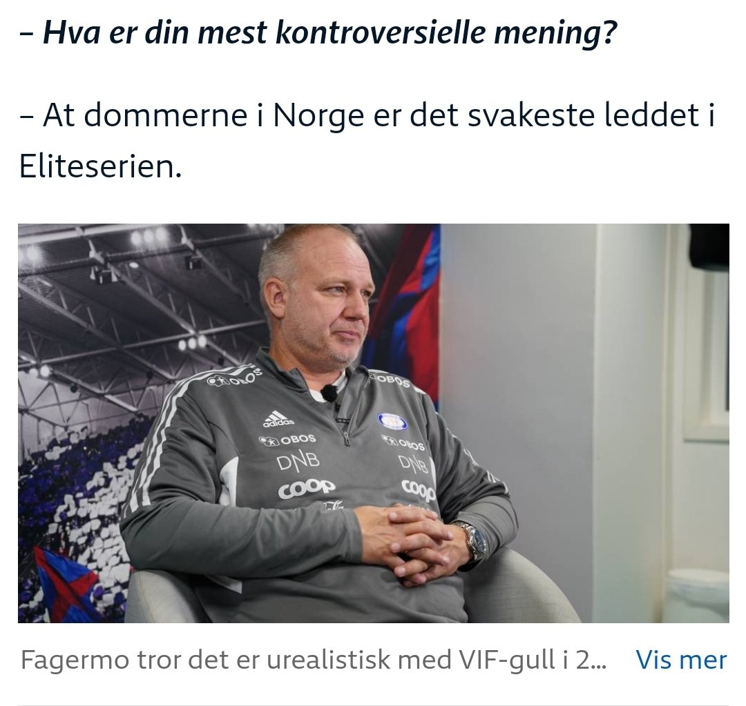 Tore Hansen (prikkfri dømming av derby to helga på rad) VS Fagermo, kjør debatt?