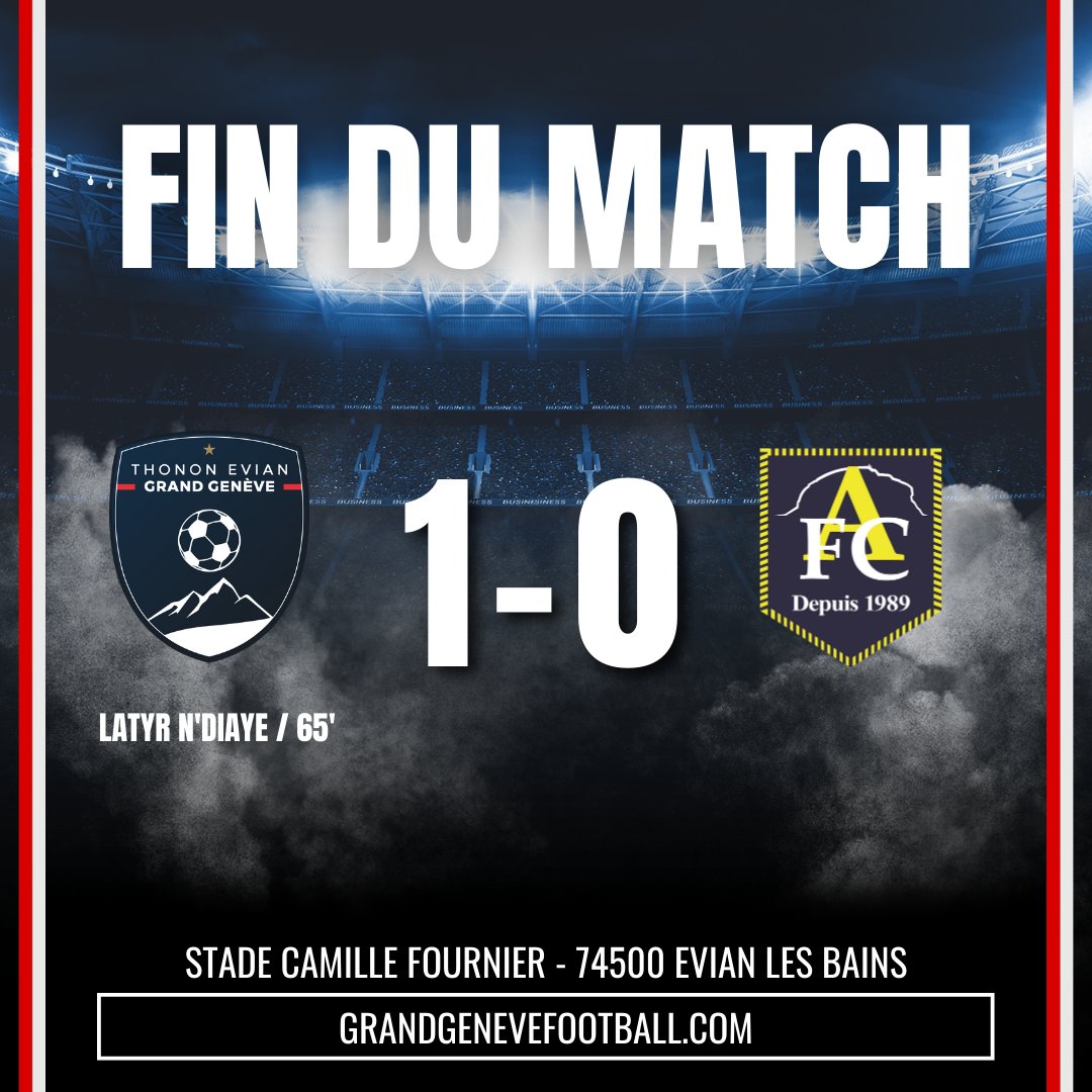 GrandGeneveFC's tweet image. 🕛C’est terminé ! 💥💥 𝗩𝗜𝗖𝗧𝗢𝗜𝗥𝗘 𝟭-𝟬 des hommes de Bryan Bergougnoux avec un but de Latyr N’Diaye. Les joueurs de Bryan Bergougnoux ont mis beaucoup de cœur à l’ouvrage pour tenir le score face à une valeureuse équipe d’Aubagne.
