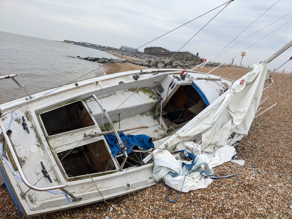 Sad to see this boat, Sea Dancer, abandoned on the beach at St Leonards
