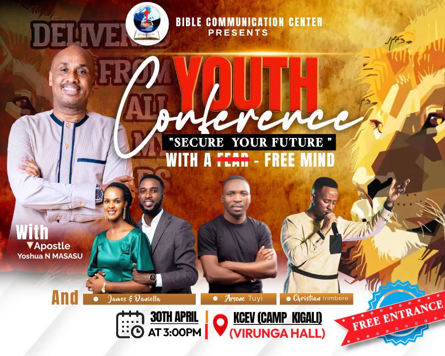 ercfamily7's tweet photo. #youth #conference “secure your #future a free #mind “
Kigali will be on fire 🔥
Welcome all #kcevcampkigali #youthplot #plot #kigaliupdates #kigalilife #jesusforrwanda #rwanda #bible #bcc #bccfamily @ercfamily7 https://t.co/zLtKFqzmgi