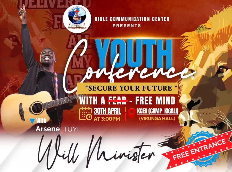 #youth #conference “secure your #future a free #mind “
Kigali will be on fire 🔥 
Welcome all #kcevcampkigali #youthplot #plot #kigaliupdates #kigalilife #jesusforrwanda #rwanda #bible #bcc #bccfamily <a href="/ercfamily7/">Evangelical Restoration Church Family</a>