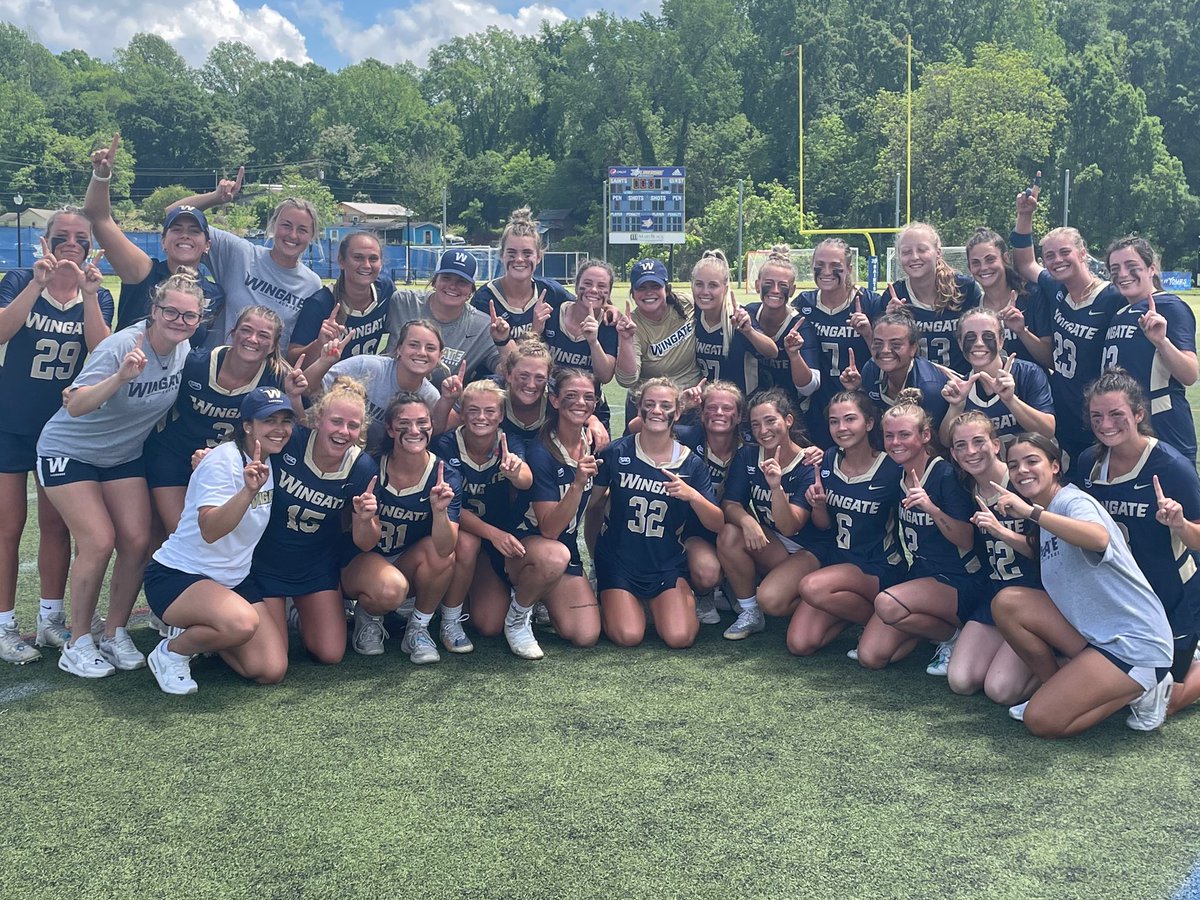 WU_Bulldogs's tweet photo. 🏆 SAC CHAMPS 🏆

@Wingate_WLax finishes off a perfect SAC season to capture the first conference title in program history!!!! 

#OneDog https://t.co/ZBObwAAugU
