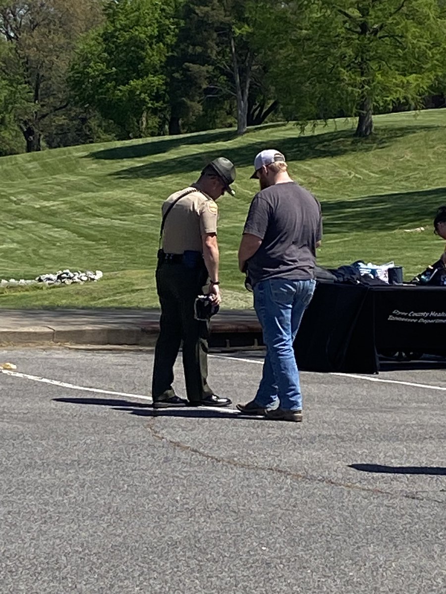 THPJackson's tweet image. THP had a huge day at Dyersburg State CC on Thursday! Troopers showed off some cool technology and stressed the importance of curbing distracted and impaired driving in TN📵 Trp Davis and Trp Hollowell and Lt Edwards even gave a little blood! #perksofthejob #JoinTHP #savinglives