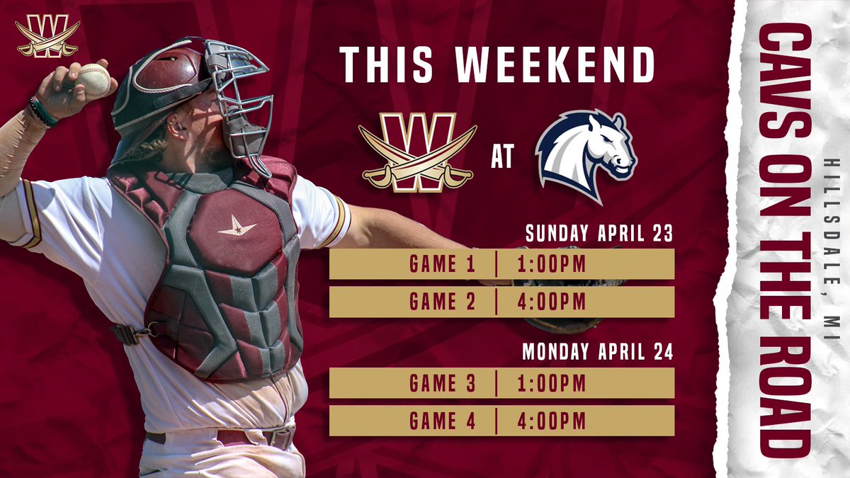Travel Day. We are heading North to Hillsdale College for a big 4 game series. 
#SwordsUp⚔️