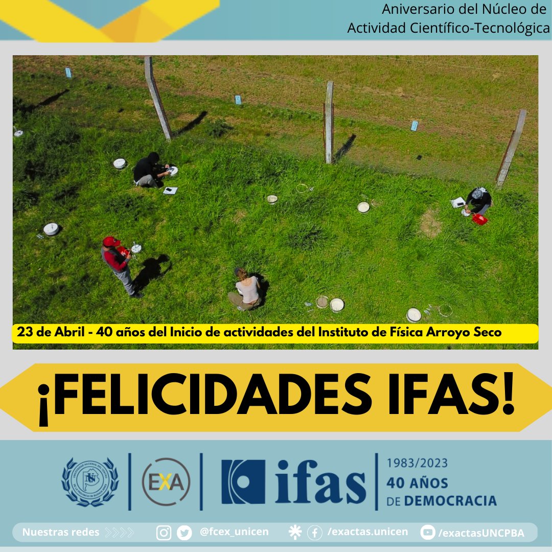 FCEx_UNICEN's tweet photo. Un día como hoy, hace 40 años, iniciaba sus actividades el Instituto de Física Arroyo Seco -IFAS- de nuestra Facultad. 
Leé más> https://t.co/86gW4PtTjI
@UNICEN_Oficial #SomosUnicen https://t.co/ZrjFCYRkWf