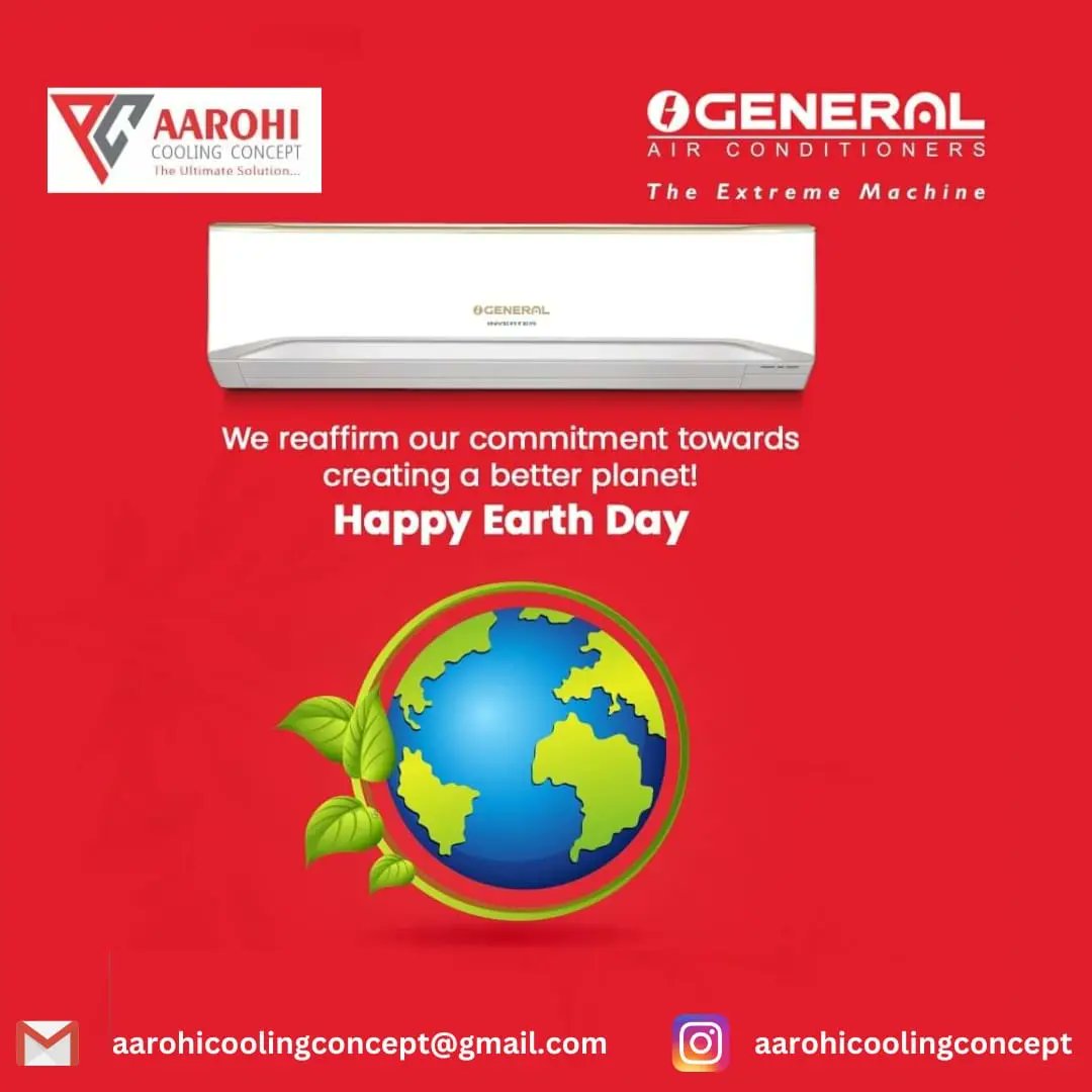 AarohiCooling's tweet photo. Let's celebrate World Earth Day by appreciating the wonders of our planet and taking action to preserve them. Happy World Earth Day!
#AarohiCoolingConcept #Nagpur #ACC #GeneralIndia #innovation #FujitsuGeneral #AC #Samsung #AirConditioners #General #EarthDay https://t.co/DedTGaoP4n