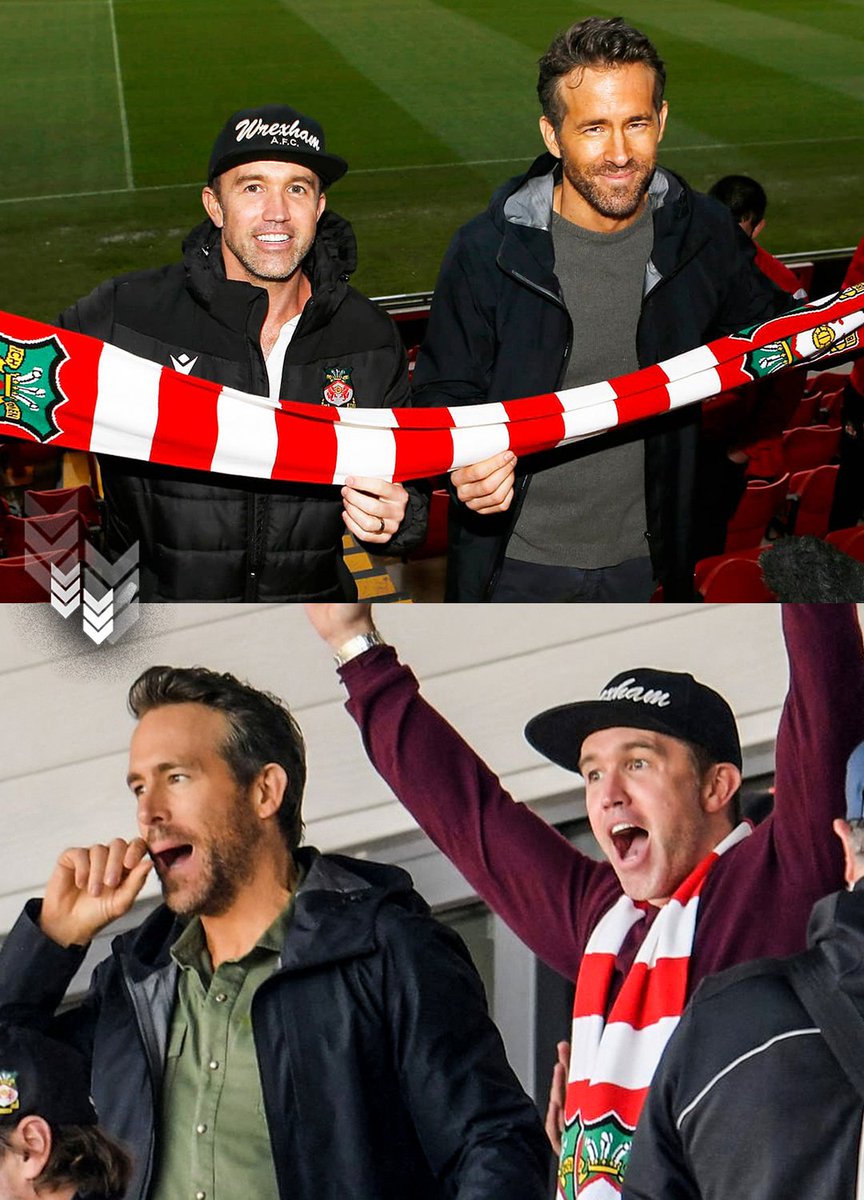 FOS's tweet photo. In 2020, Ryan Reynolds and Rob McElhenney bought Wrexham AFC for a reported $2.5 million.

Today, in Wrexham's second season under its celebrity owners, the club clinched promotion to the EFL for the first time in 15 years. https://t.co/yELiDROUMd