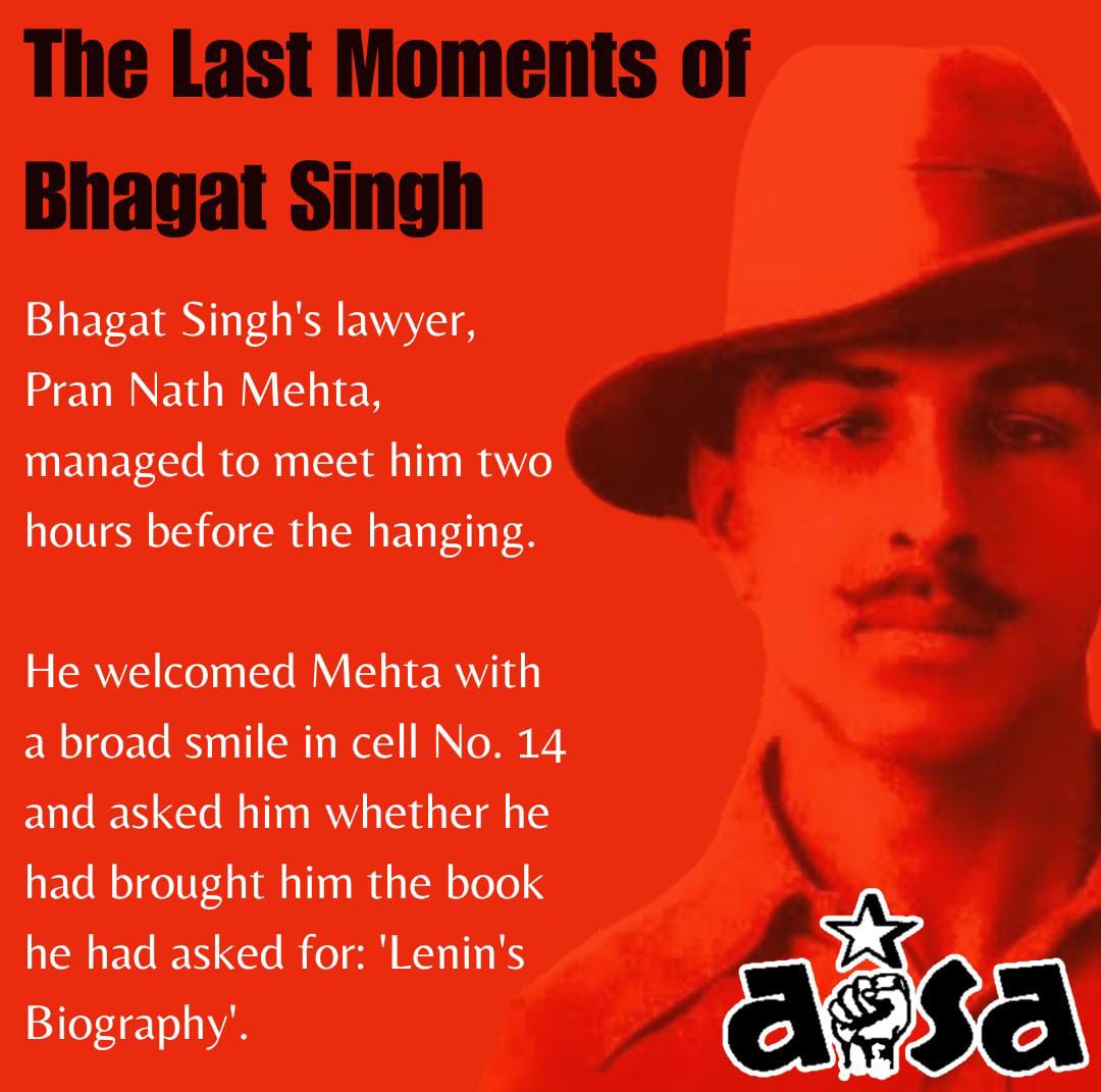 shreyajui's tweet photo. When one revolutionary meets another revolutionary!  #Lenin153 #bhagatsingh https://t.co/xojzh0IsqP