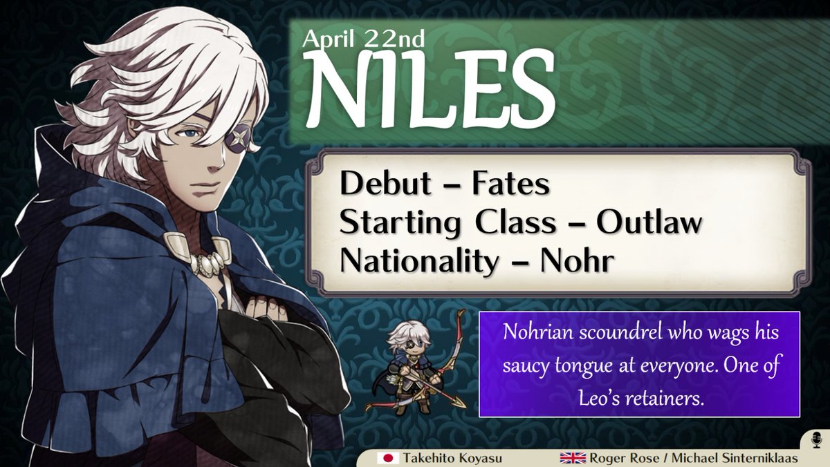 FE_BirthdayBot's tweet photo. Today, April 22nd, is Niles's birthday! https://t.co/qQqxN8eeDu