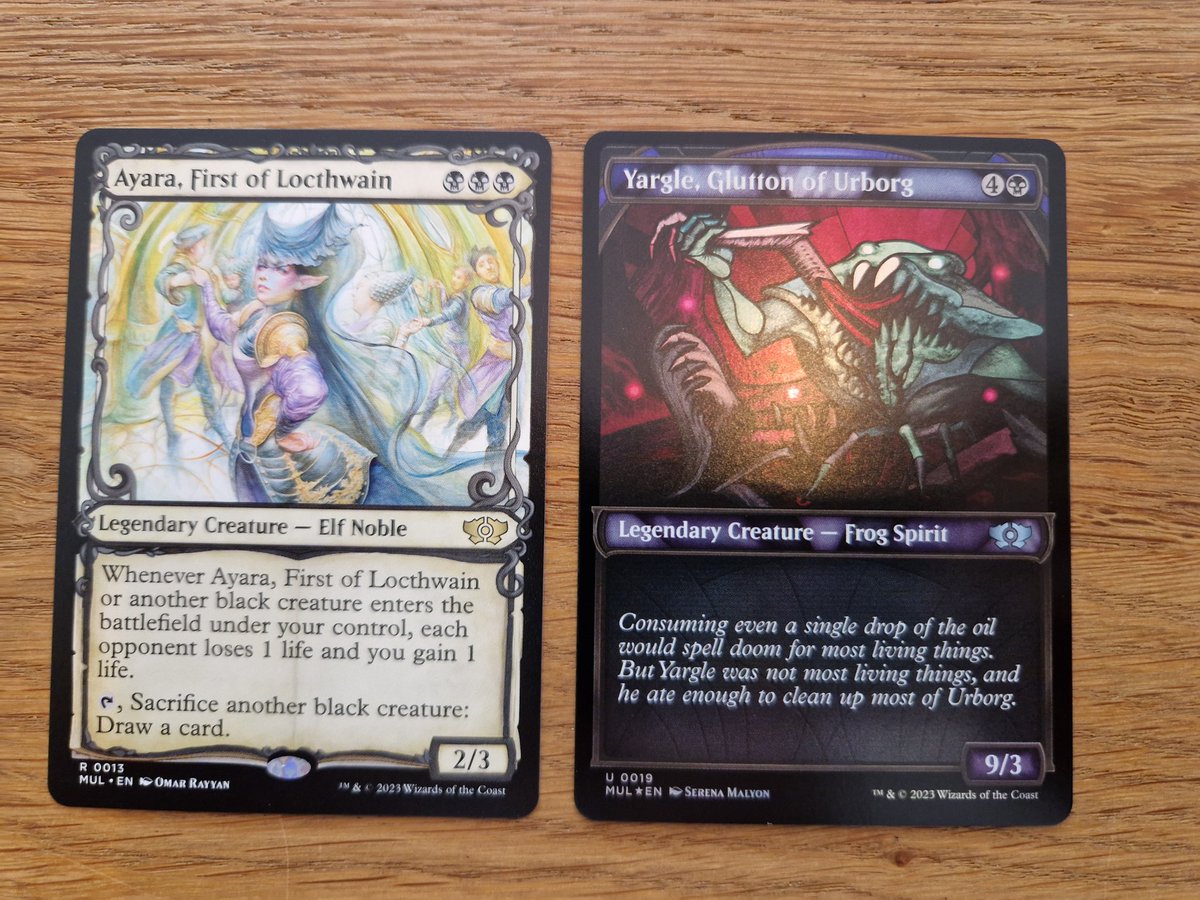 magnusmagicus's tweet image. #mtg #cmdr #mailday today! The #mtgmom Knights precon came in! 🥳

Opened the sample Collector Booster and boy it was a stinker 😄

But looking forward to playing the precon unaltered, and then change 30% 😄
