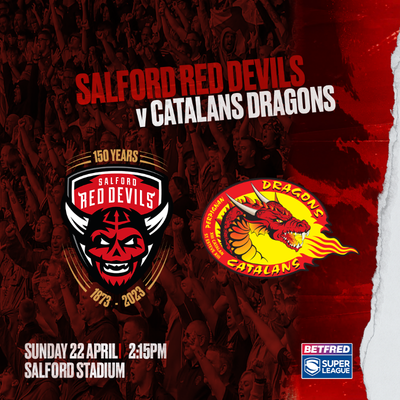 SalfordDevils's tweet photo. 𝗥𝗘𝗧𝗪𝗘𝗘𝗧 to win two 1873 tickets for tomorrow's game against Catalans Dragons! 🎟

Winner to be chosen at 11am tomorrow...

💪 #TogetherStronger | 🔴👹