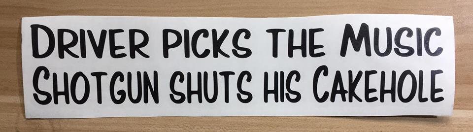 goblindreams's tweet image. Driver Picks the Music, Shotgun Shuts his Cakehole Decal Sticker #VinylDecal #VinylSticker 
Buy here etsy.com/shop/GoblinDre…