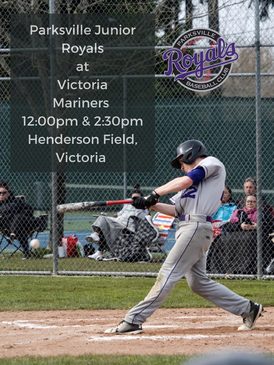ParksvilleR's tweet photo. The Junior Royals are in Victoria today for a doubleheader against the @VicMariners. Due to all the recent rain this is the team’s first game of the @bcpbl1 season

⏰12pm &amp; 2:30pm
📍Henderson Park, Victoria 
📊GM 1: https://t.co/c4YUxlMeIr
📊GM 2: https://t.co/jScDy44kNw https://t.co/uZwkMfcbEE