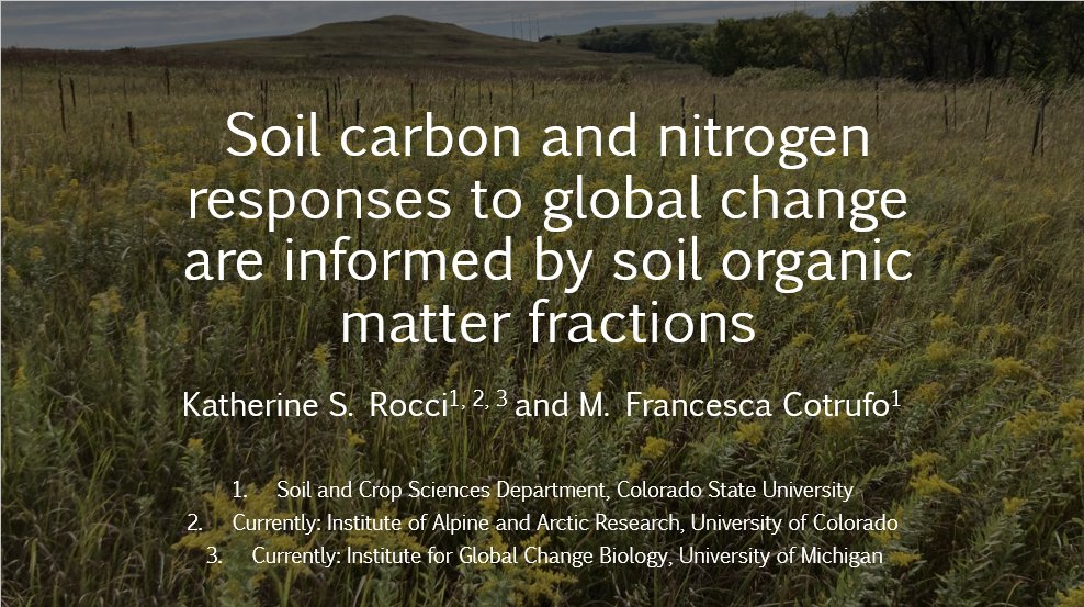 Are you at EGU this week?!

Join me in the Soils and Climate Change session on Wednesday at 14:20 CET for my talk on why we should study soil organic matter fractions to understand soil responses to climate change. I'll be up bright and early to join you all virtually🌞