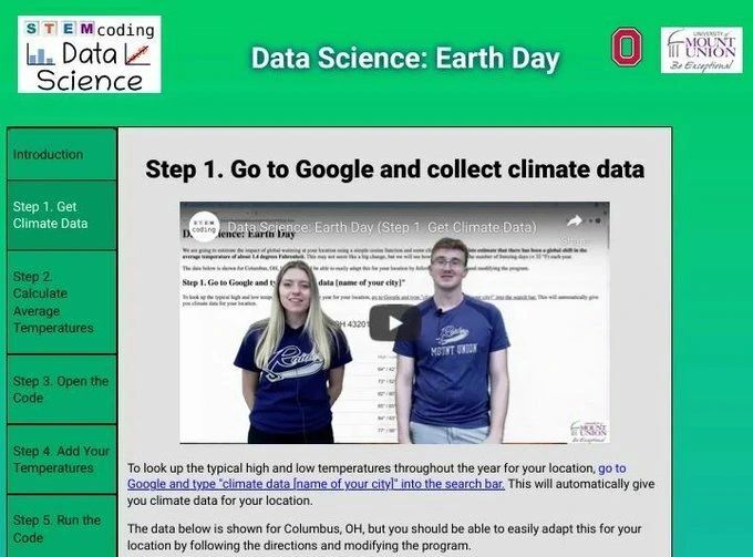 STEMcoding's tweet image. Happy #EarthDay Check out our earth day STEMcoding activity where you use a little bit of JavaScript and some spreadsheet skills to model the climate in your town. Made in partnership with @mountunion ift.tt/Bn3CZVW