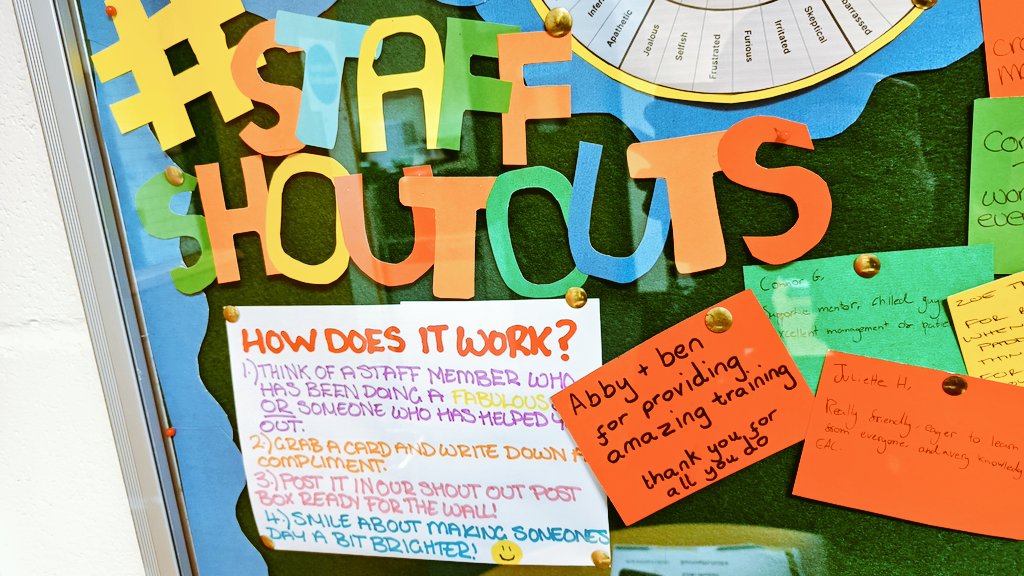 Our local @StJohnAmbulance has a Staff Shoutout board to help celebrate our fantastic #Volunteers. 

@AbbyTheSmall and I got a shoutout for our support with <a href="/SJADevon/">SJA Devon Training Team</a> and @SJAIntTraining

Saying #ThankYou is such a simple thing but can have such a huge impact!! 💚 💚